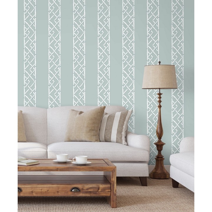 Papel pintado rayas de celosía de bambú - Henrik Palace 679654