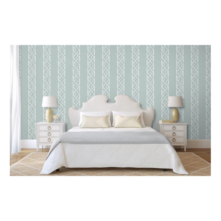 Papel pintado rayas de celosía de bambú - Henrik Palace 679654