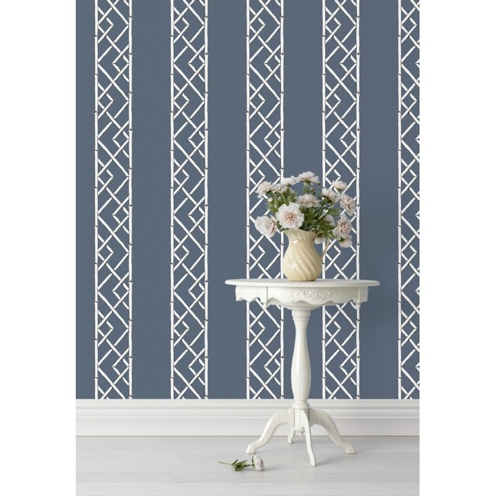 Papel pintado rayas de celosía de bambú - Henrik Palace 679655