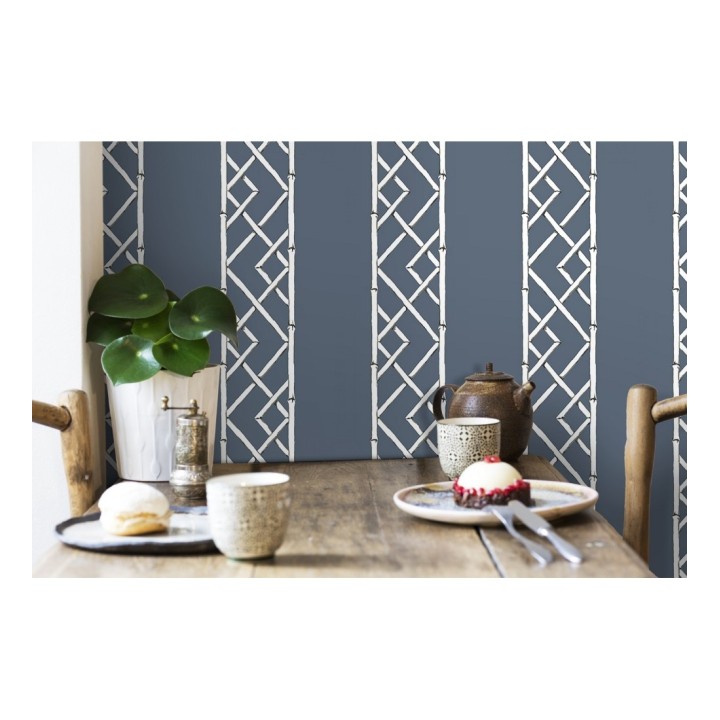 Papel pintado rayas de celosía de bambú - Henrik Palace 679655