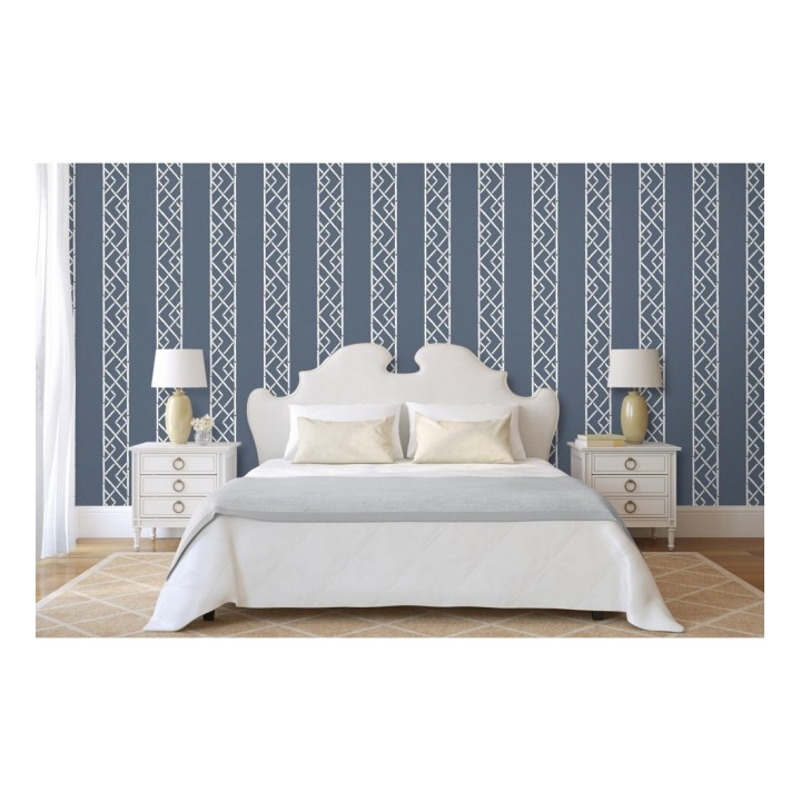 Papel pintado rayas de celosía de bambú - Henrik Palace 679655