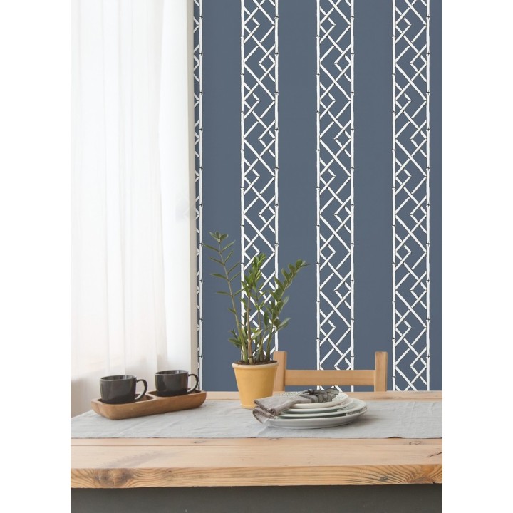 Papel pintado rayas de celosía de bambú - Henrik Palace 679655