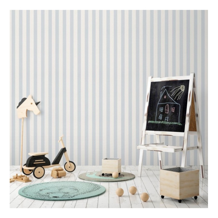 Papel pintado rayas infantiles bicolor - Raya Alhena 8712