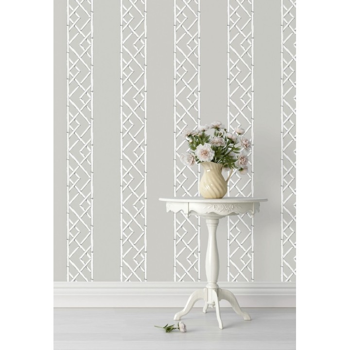 Papel pintado rayas de celosía de bambú - Henrik Palace 679656
