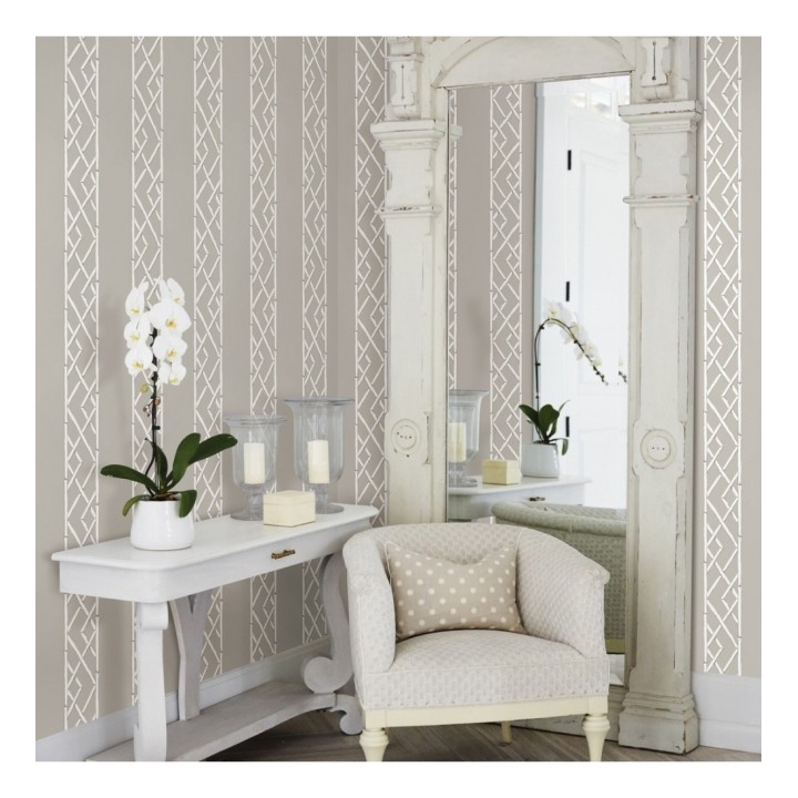 Papel pintado rayas de celosía de bambú - Henrik Palace 679657