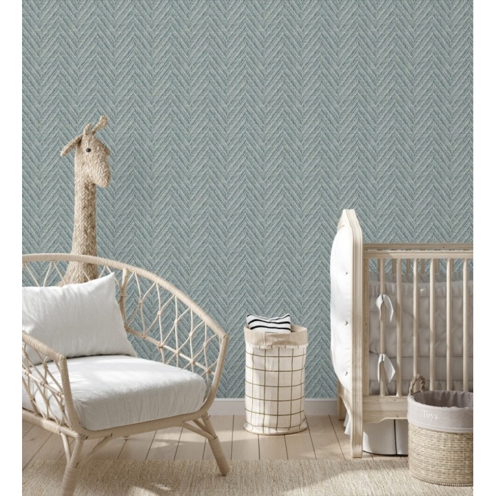 Papel pintado de espigas efecto fibra vegetal con textura - Mumbai 679664