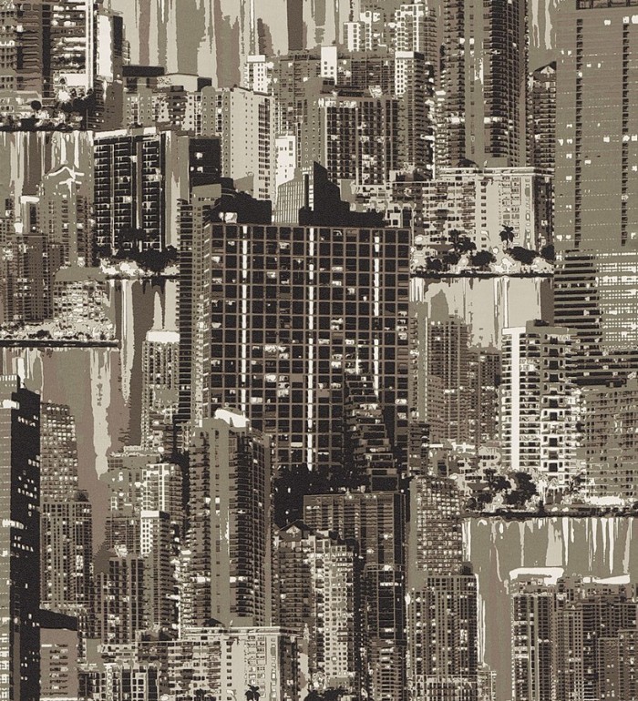 Papel pintado edificios del skyline tonos sepia - Beever 8784