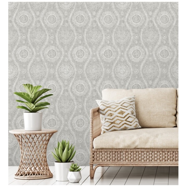 Papel pintado retro estilo hindú - Retro Blomst 679668