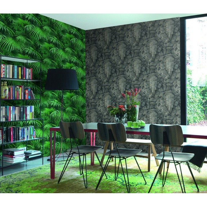 Papel pintado hojas de palmera de interior estilo tropical - Managua 8805