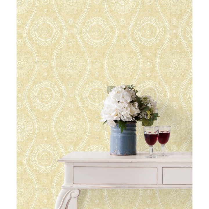 Papel pintado retro estilo hindú - Retro Blomst 679669