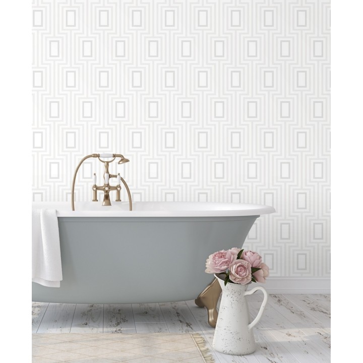 Papel pintado de rectángulos formando un laberinto - Clarion 679683