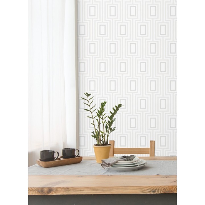 Papel pintado de rectángulos formando un laberinto - Clarion 679683