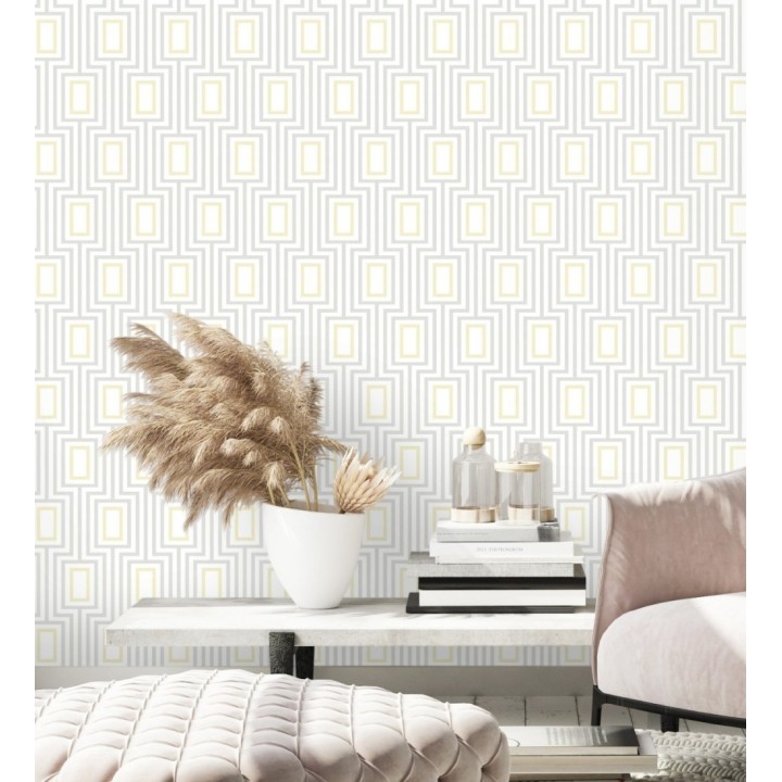 Papel pintado de rectángulos formando un laberinto - Clarion 679686