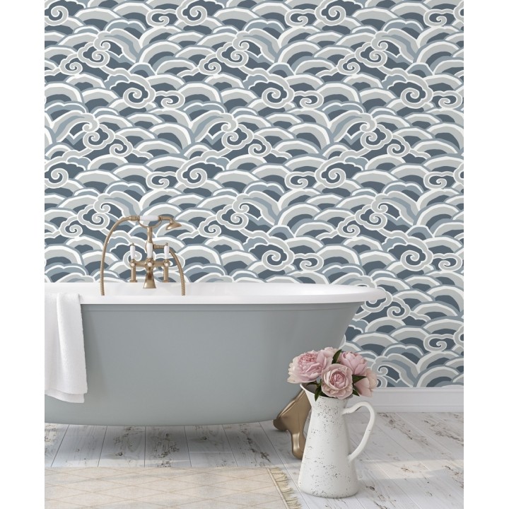 Papel pintado de olas estilo nórdico - Greek Waves 679688