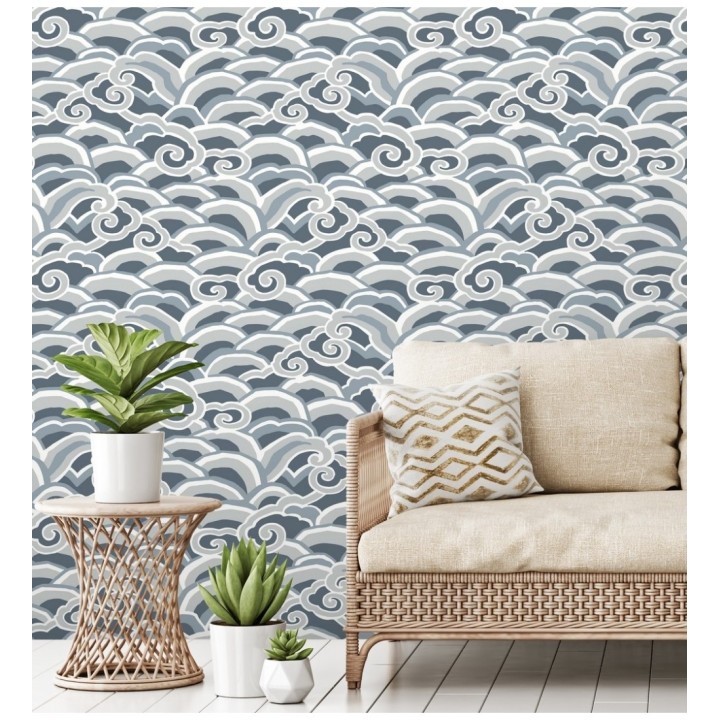 Papel pintado de olas estilo nórdico - Greek Waves 679688