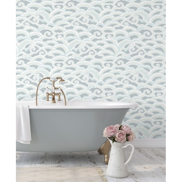 Papel pintado de olas estilo nórdico - Greek Waves 679689