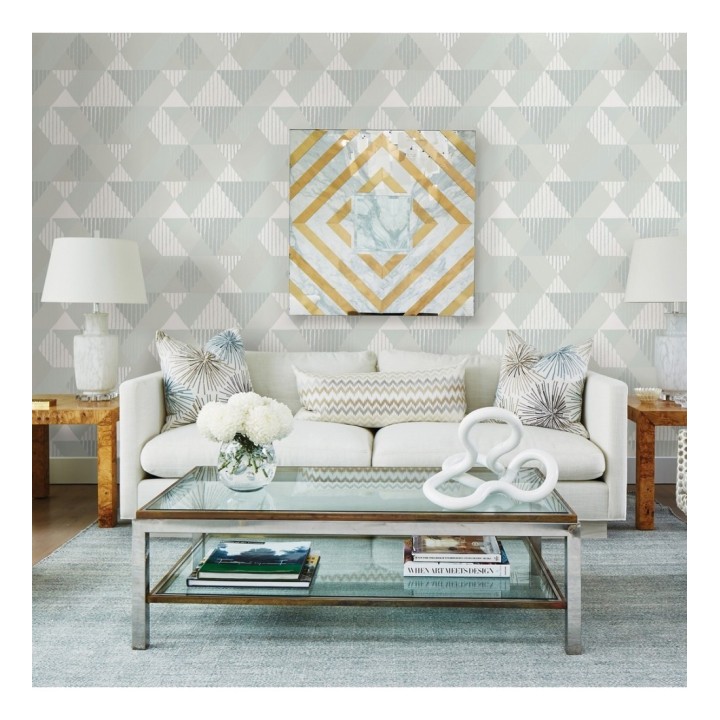 Papel pintado geométrico rombos y rayas - Harper 679699