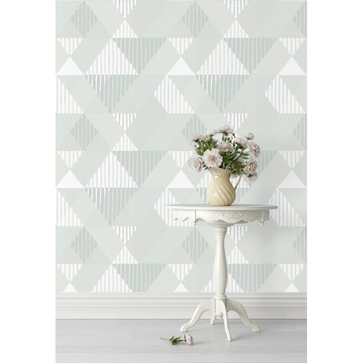 Papel pintado geométrico rombos y rayas - Harper 679699