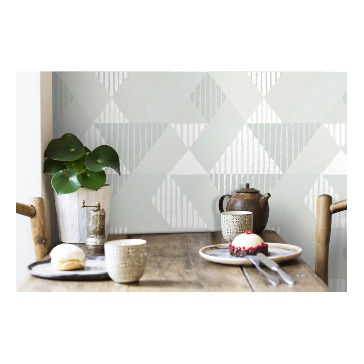 Papel pintado geométrico rombos y rayas - Harper 679699