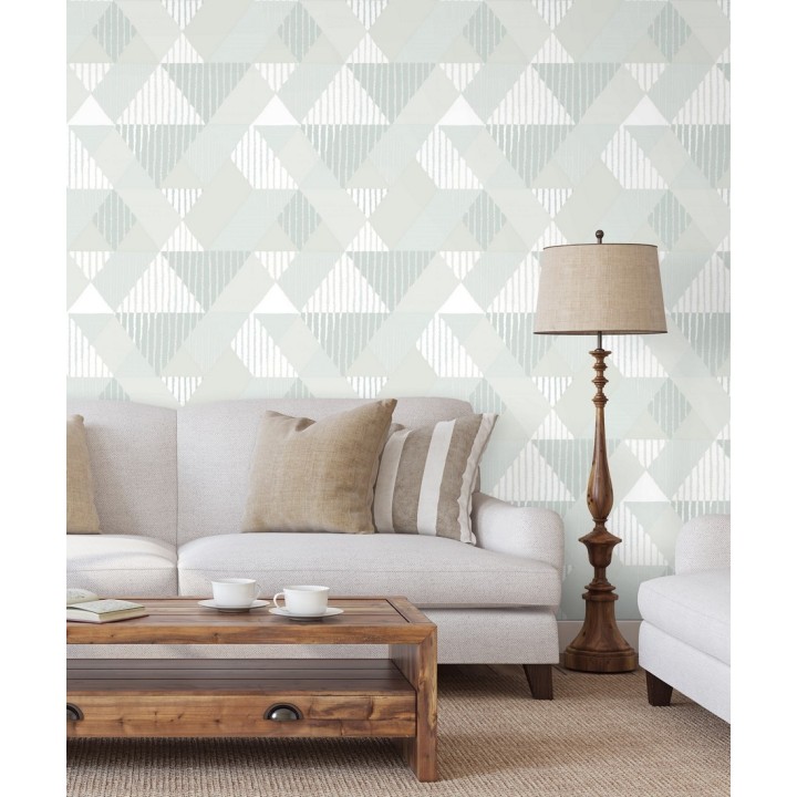 Papel pintado geométrico rombos y rayas - Harper 679699