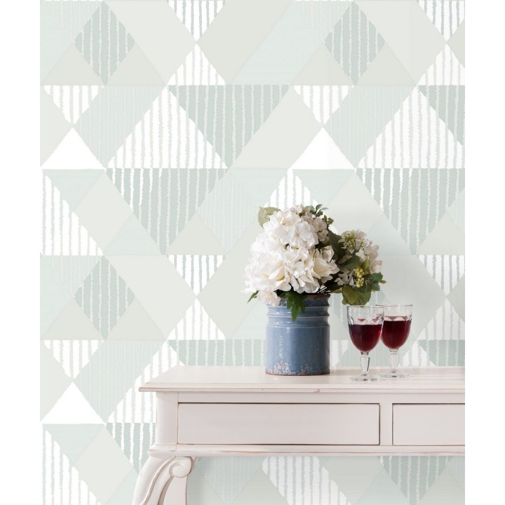 Papel pintado geométrico rombos y rayas - Harper 679699