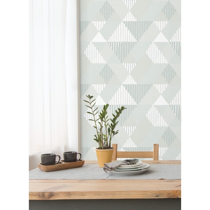 Papel pintado geométrico rombos y rayas - Harper 679699