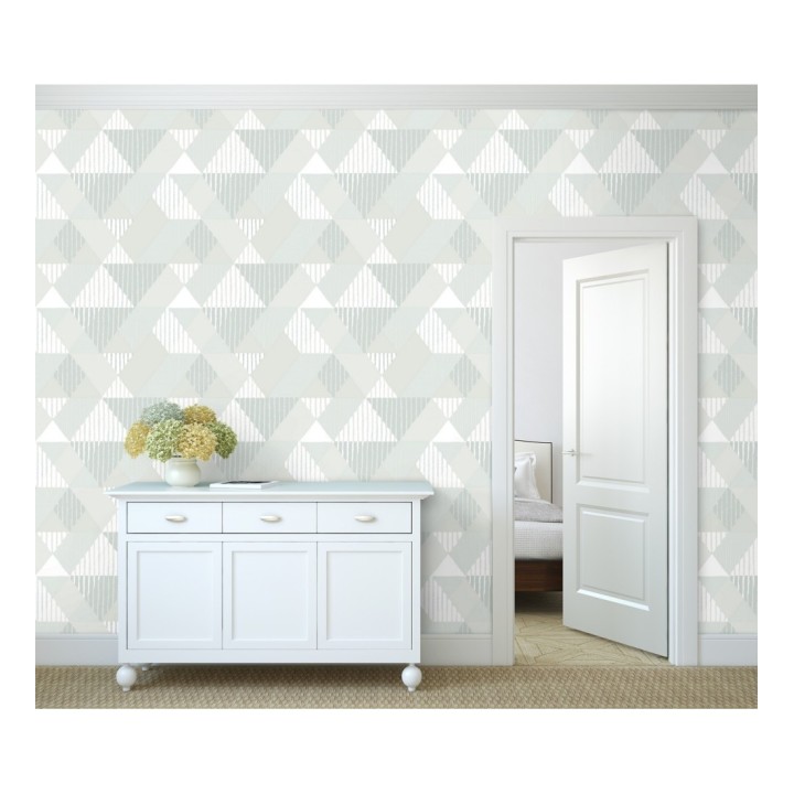 Papel pintado geométrico rombos y rayas - Harper 679699