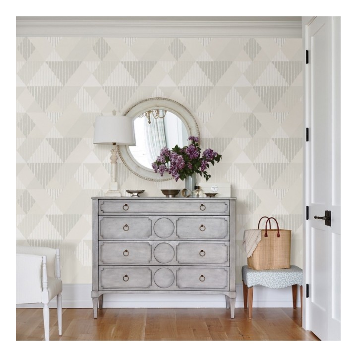 Papel pintado geométrico rombos y rayas - Harper 679700
