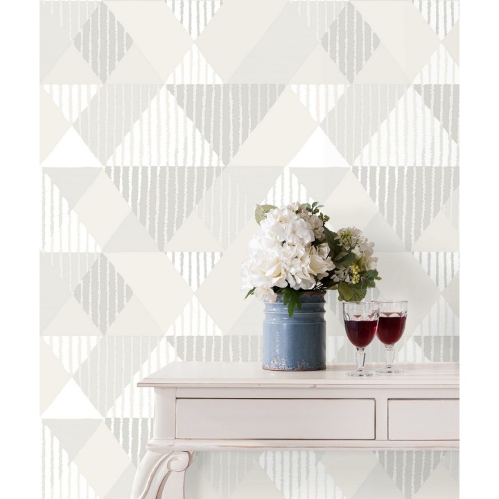 Papel pintado geométrico rombos y rayas - Harper 679700