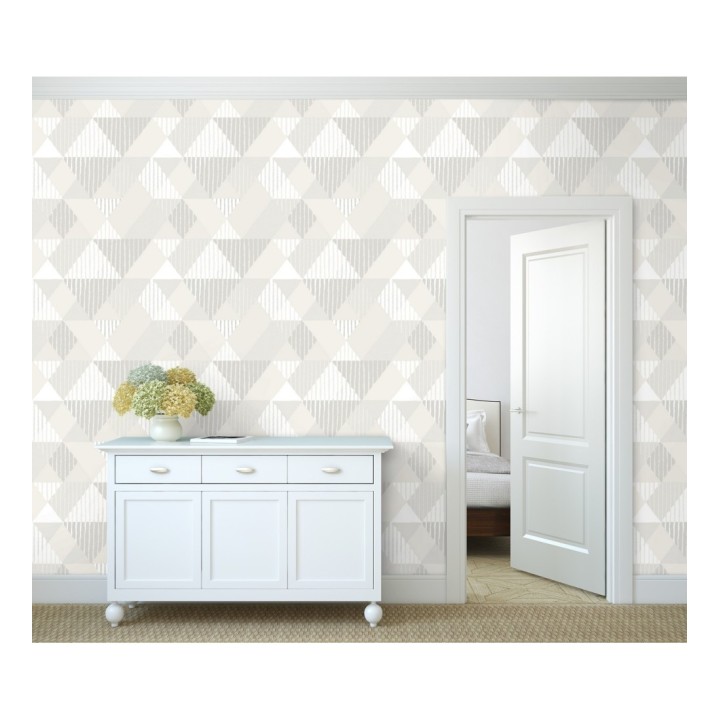 Papel pintado geométrico rombos y rayas - Harper 679700