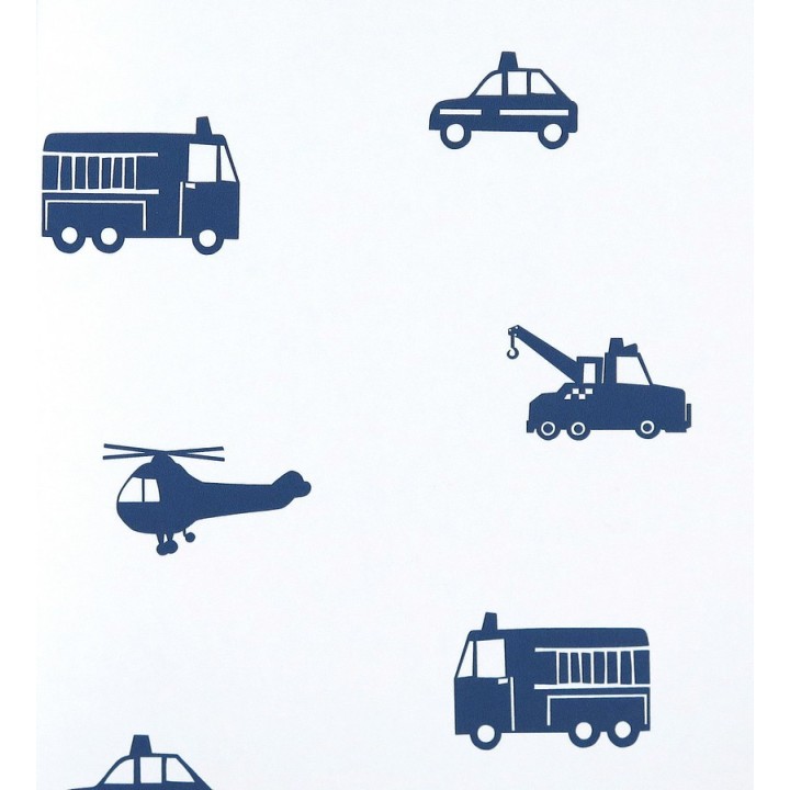 Papel pintado para niños coches grúas y aviones - Kids Transports 116240