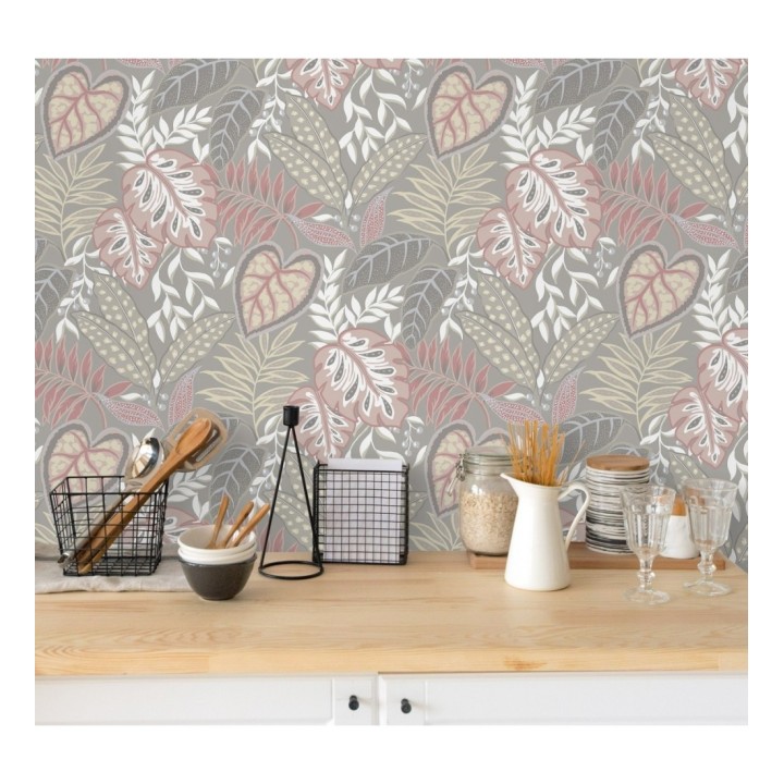 Papel pintado hojas tropicales estilo inglés - Belfast Garden 679707