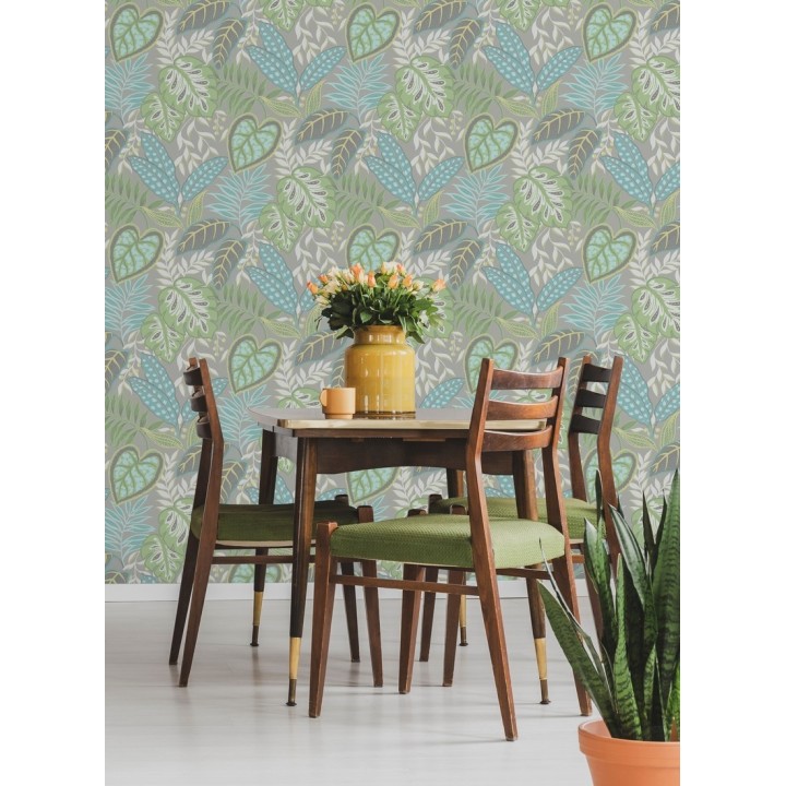 Papel pintado hojas tropicales estilo inglés - Belfast Garden 679708