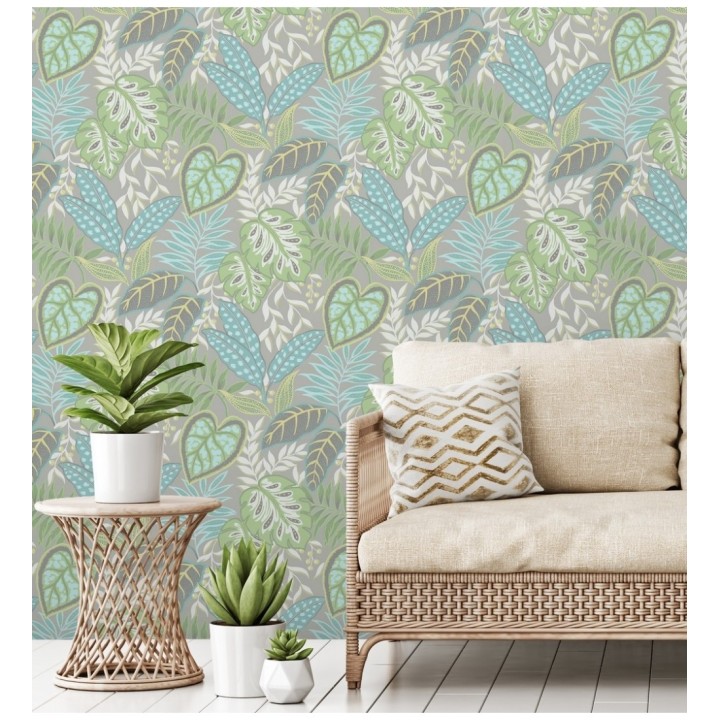 Papel pintado hojas tropicales estilo inglés - Belfast Garden 679708