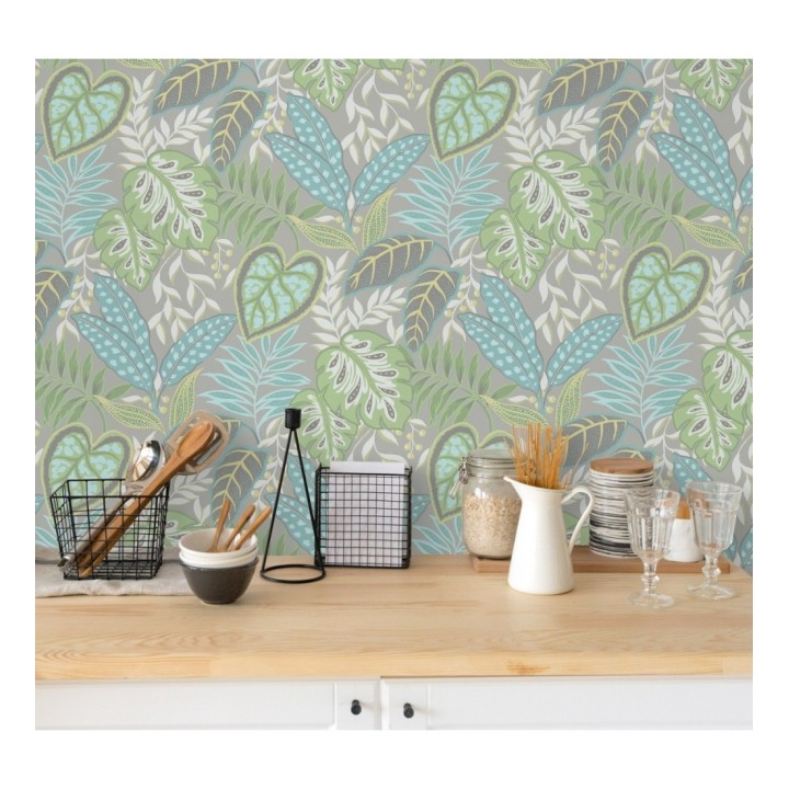 Papel pintado hojas tropicales estilo inglés - Belfast Garden 679708