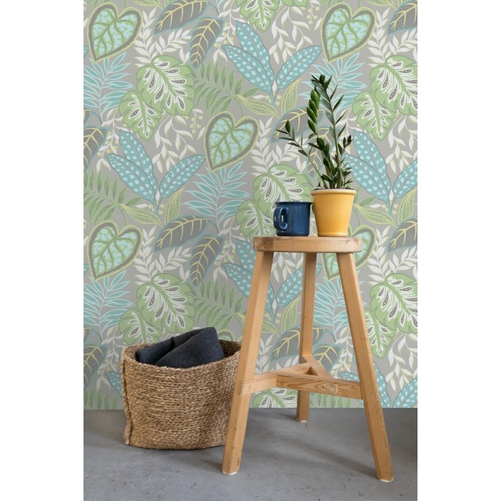 Papel pintado hojas tropicales estilo inglés - Belfast Garden 679708