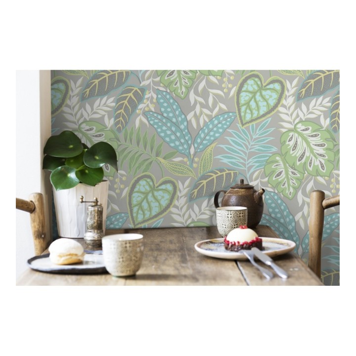 Papel pintado hojas tropicales estilo inglés - Belfast Garden 679708