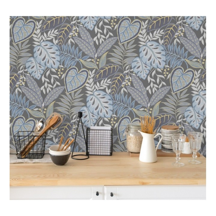 Papel pintado hojas tropicales estilo inglés - Belfast Garden 679709