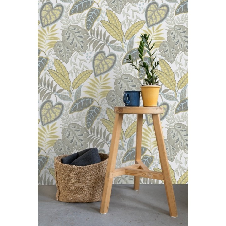 Papel pintado hojas tropicales estilo inglés - Belfast Garden 679710
