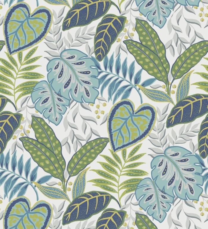 Papel pintado hojas tropicales estilo inglés - Belfast Garden 679712