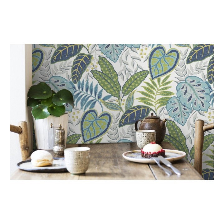 Papel pintado hojas tropicales estilo inglés - Belfast Garden 679712
