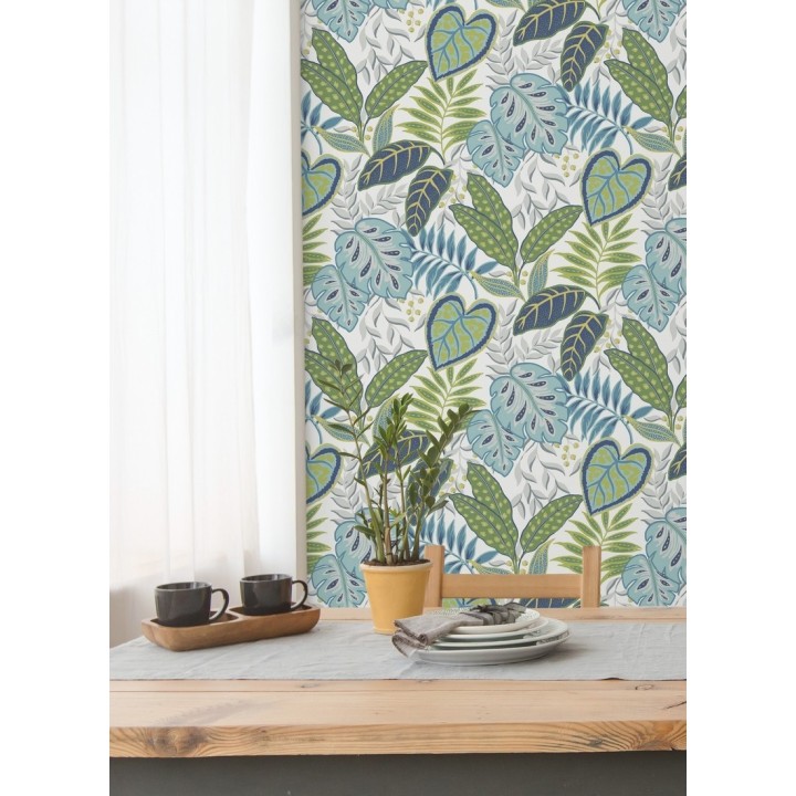 Papel pintado hojas tropicales estilo inglés - Belfast Garden 679712