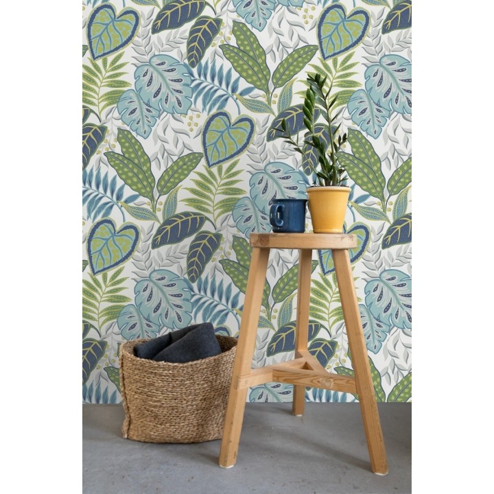 Papel pintado hojas tropicales estilo inglés - Belfast Garden 679712