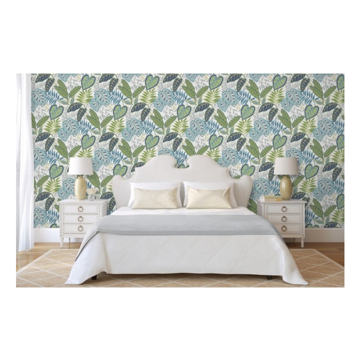 Papel pintado hojas tropicales estilo inglés - Belfast Garden 679712
