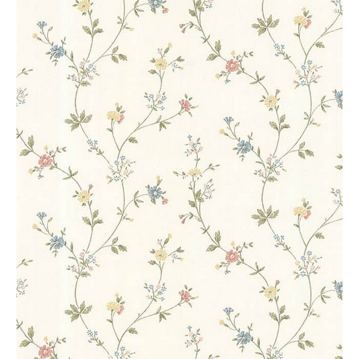Papel pintado enredadera de flores románticas pequeñas estilo inglés - Lillian 116752