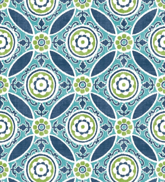Papel pintado geométrico caleidoscopio azul y verde - Scarlet 679728