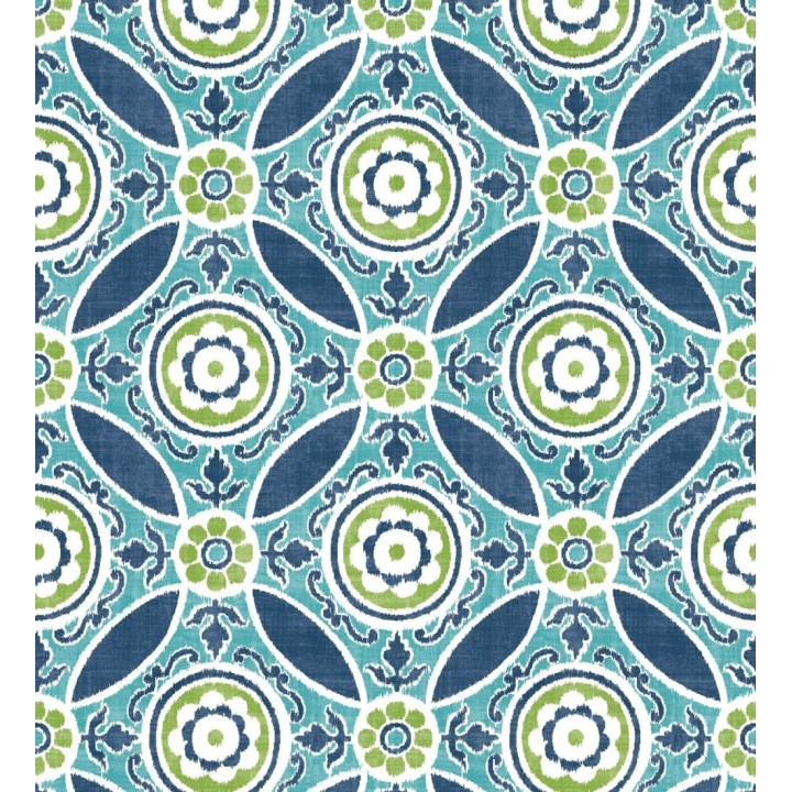 Papel pintado geométrico caleidoscopio azul y verde - Scarlet 679728
