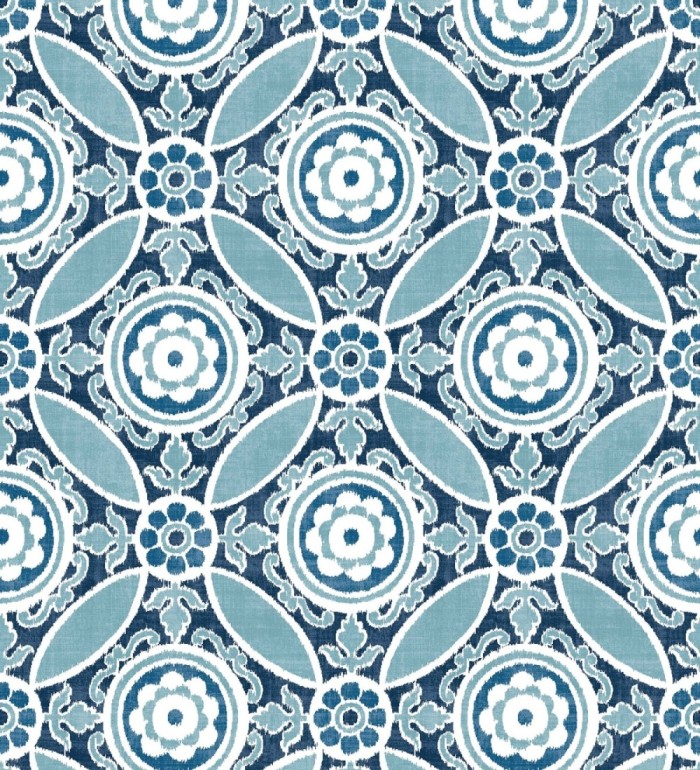 Papel pintado geométrico caleidoscopio azul - Scarlet 679729