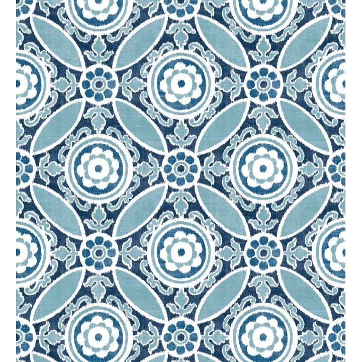 Papel pintado geométrico caleidoscopio azul - Scarlet 679729