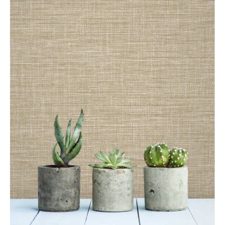 Papel pintado efecto fibra vegetal tejida y teñida con textura - Soho Fabric 679734